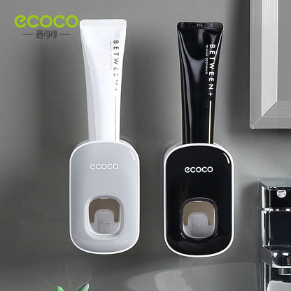 Automatic Toothpaste Dispenser - Wall Mount with Brush Holder