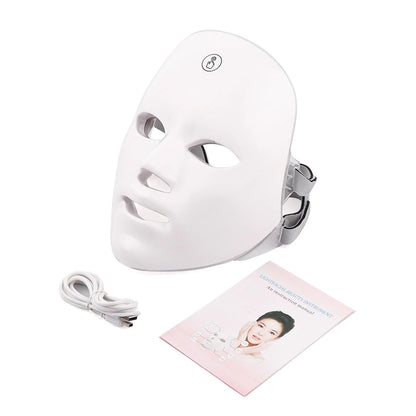 LED Facial Beauty Device - Color Light Therapy for Skin Rejuvenation