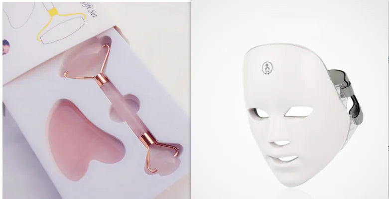 LED Facial Beauty Device - Color Light Therapy for Skin Rejuvenation