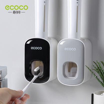 Automatic Toothpaste Dispenser - Wall Mount with Brush Holder