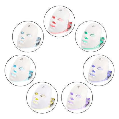 LED Facial Beauty Device - Color Light Therapy for Skin Rejuvenation