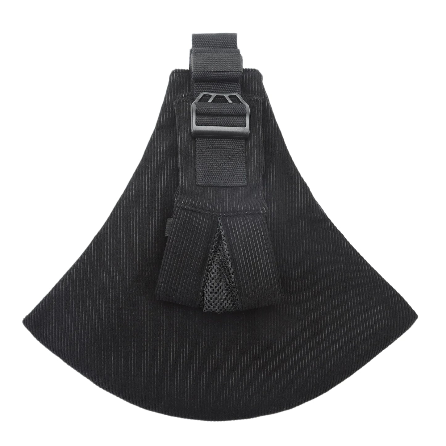 Black tactical pouch with a buckle on a white background