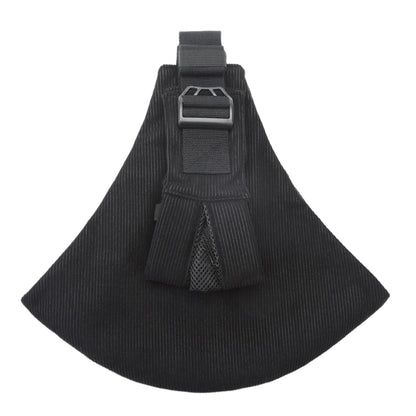 Black tactical pouch with a buckle on a white background