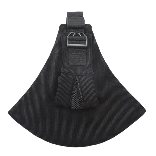 Black tactical pouch with a buckle on a white background