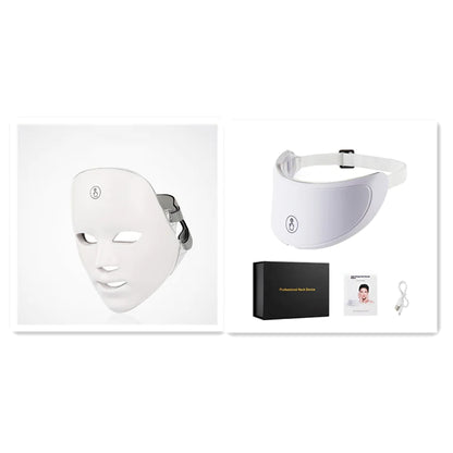 LED Facial Beauty Device - Color Light Therapy for Skin Rejuvenation