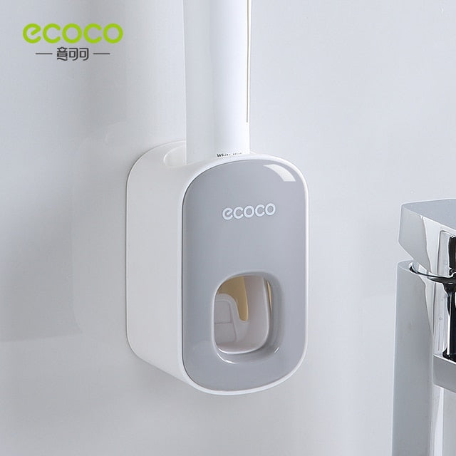 Automatic Toothpaste Dispenser - Wall Mount with Brush Holder