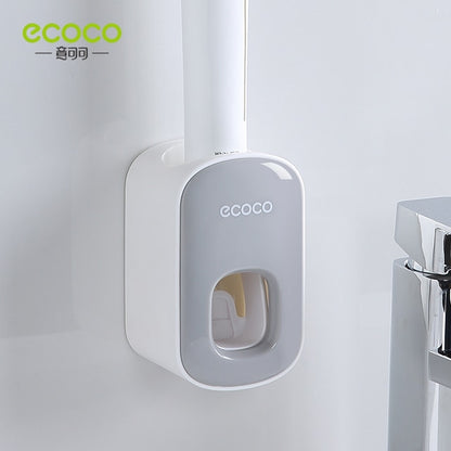Automatic Toothpaste Dispenser - Wall Mount with Brush Holder