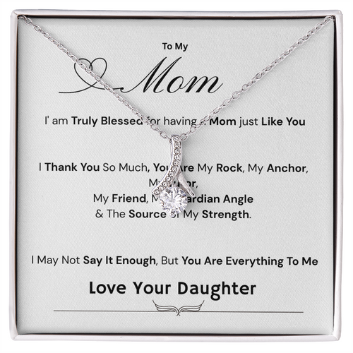 To My Mom - The Source of My Strength Love Daughter - Necklaces