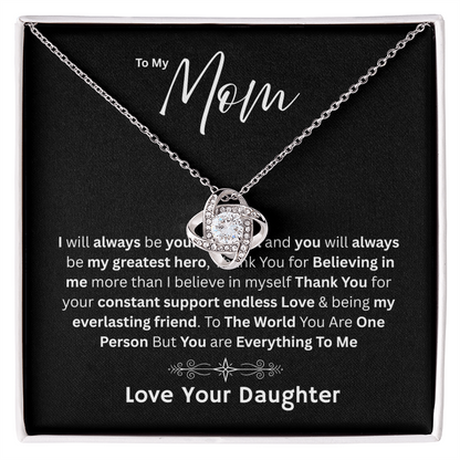 For My Mom - My Greatest Hero Love Daughter - Necklaces